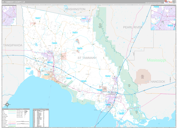 St. Tammany Parish (County), LA Wall Map